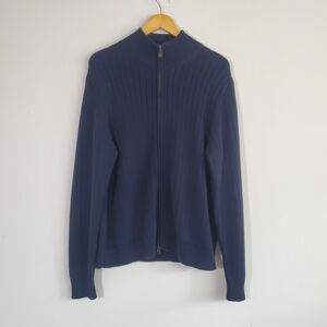 Brooks Brothers Men's 346 Sweater Medium Navy Blue Supima Cotton Preppy Academia